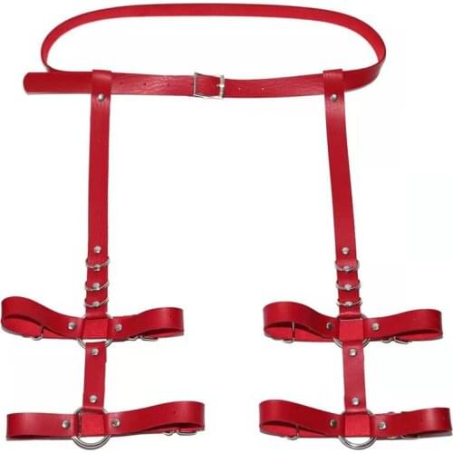 2021Harajuku Trend Street Photo Garter Belt Fashion Lady Belt Cosplay Props Punk Style Rock PU Leather Belt Leg Loop Strap Charm