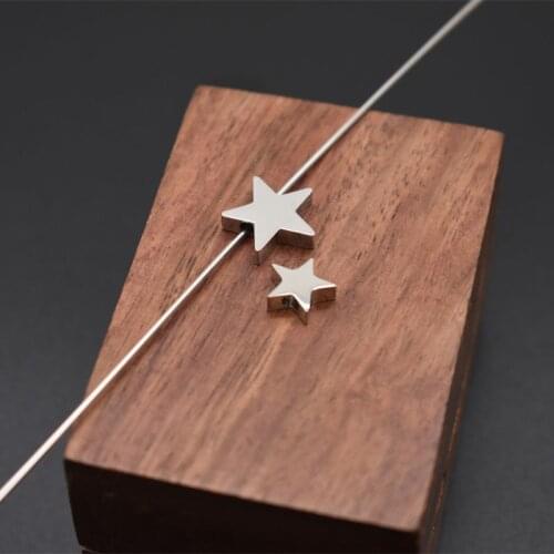 316L Stainless Steel Beads DIY Jewelry Heart Star Moon Cross Shape Fit 1mm/1.5mm Chains Butterfly Flowers Beads