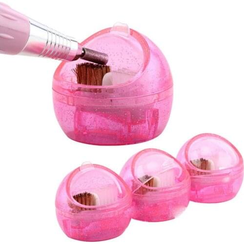 50% Hot Sale Professional Portable Plastic Manicure Nail Art Bit Cleaning Brush Box Case
