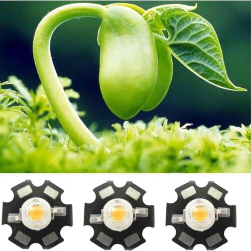 50pcs High Power 3w 45mil 700mA White Full Spectrum 380~780nm LED Bead Bulb Diodes For Plant Grow Light With 20mm / 16mm Base