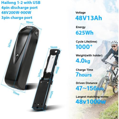 48v battery pack 18650 ebike Battery for Bafang Motor 1000W ebike battery bateria 48v down tube Hailong 18650 battery