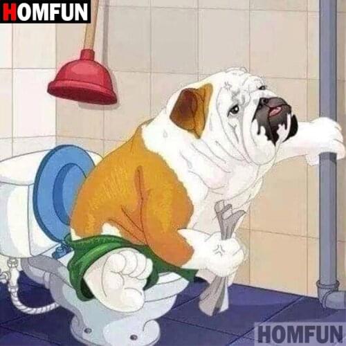 HOMFUN 5D DIY Diamond Painting Full Square/Round Drill "Cartoon dog" 3D Embroidery Cross Stitch gift Home Decor A01997