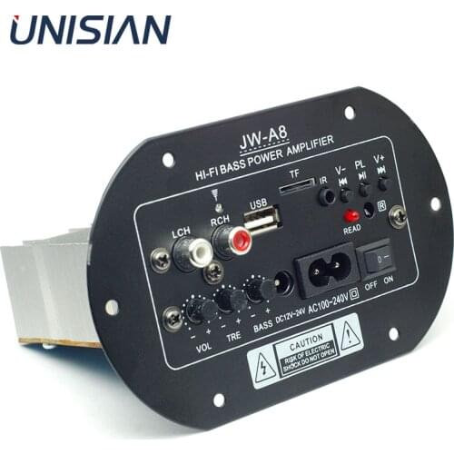 UNISIAN Bluetooth Car audio Amplifier 30W-100W usb-disk card reader subwoofer tweeter Amplifier Hifi Bass amp remote control