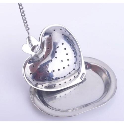 Free shipping! 5pcs/ lot -Heart style Tea Strainer-Stainless Steel Tea Bags -Infusers-Balls-Mug Tea Device/set
