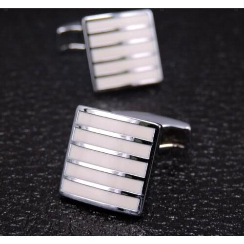 Free shipping, new white stripe Cufflinks fashion mens shirt cufflinks exclusive French designer button