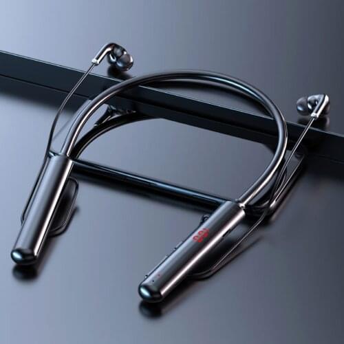 Wireless Bluetooth Earphones Headphones for Sport Running LED Display Neckband Headphone Headset Noise Cancelling with Mic