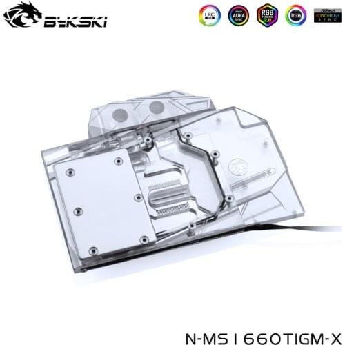 Bykski GPU Block Compatible MSI GTX 1660TI Gaming X Water Cooling GPU Cooler AURA Motherboard,N-MS1660TIGM-X