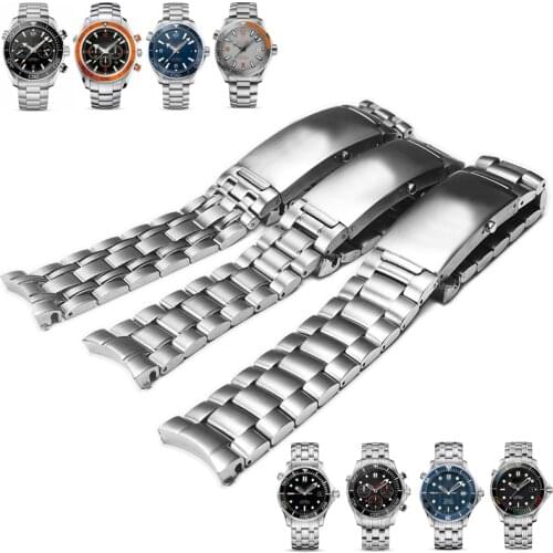 Watch Bracelet For Omega SEAMASTER 300 600 PLANET OCEAN Solid Stainless Steel Watch Strap Watch Accessories Men Watch Band Chain
