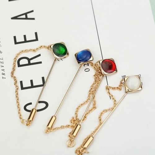Brooches For Women Men Pearl Geometric Crystal Word Brooch Pin Buckle Scarf Buckle Neck Pins Metal Broches Women Accessories