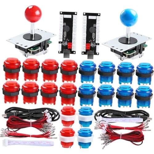 DIY LED Joystick 2 Player Arcade Kits with 20 + 2 LED Arcade Buttons