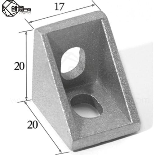 HOTSale 10pc/20pc Aluminum 2020 Corner Bracket Fittings 20x20x17 Corner Angle Bracket for Connector Aluminium Profile CNC Router