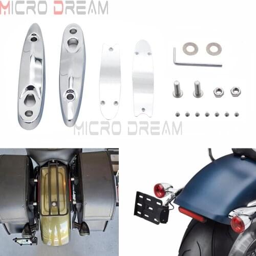 Chrome Motorcycle Rear Turn Signals Relocation Kit Indicator Bracket for Harley Softail Street Fat Bob FLFBS FXBR FXLR FLSL FLFB