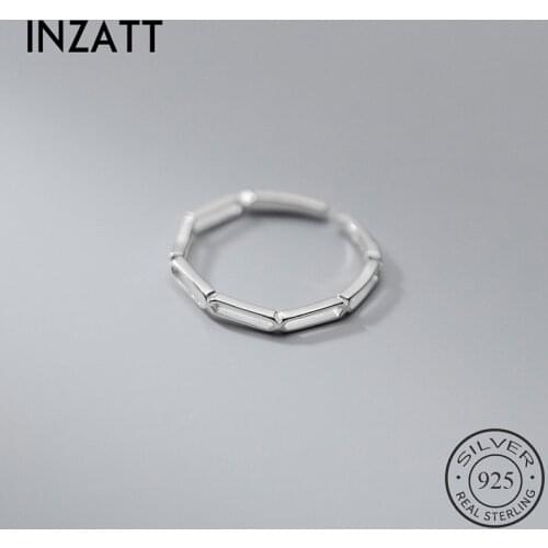 INZATT Real 925 Sterling Silver Geometric Adjustable Ring For Fashion Women Party Fine Jewelry Hiphop Minimalist Accessories