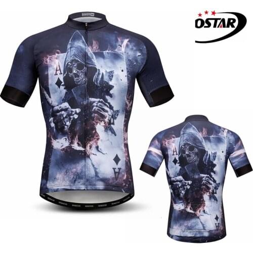 Weimostar Summer Cycling Jersey Shirt Tops Skull Spades A Men Riding Ropa ciclismo mtb Bike Jersey Maillot Bicycle Clothing