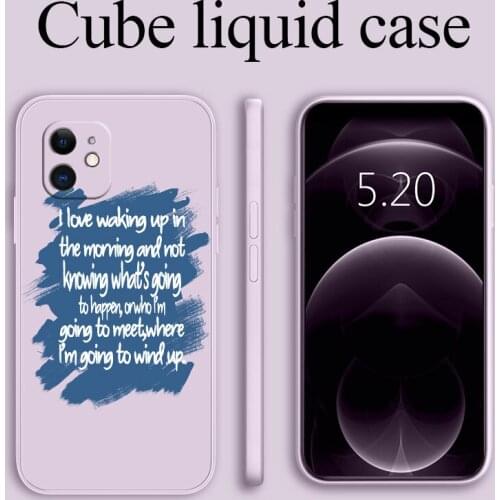 Text Liquid Silicone Case For iPhone 12 Pro Max Mini 11 Pro Max X XR XS MAX SE2020 8 7 6 6S Plus Soft Phone Cover Case