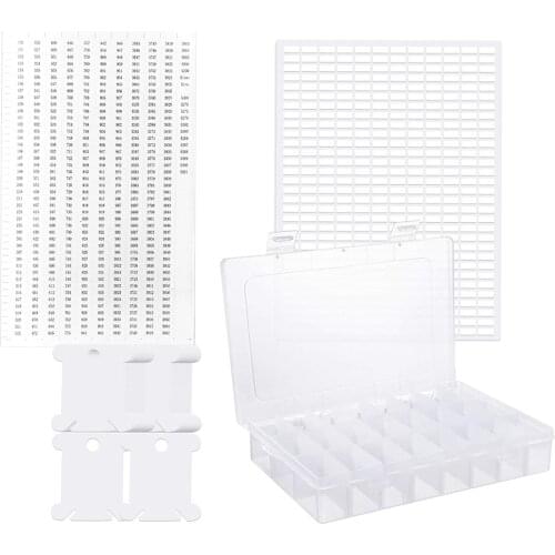 24 Grids Embroidery Floss Cross Stitch Organizer Storage Box with Floss Bobbins for Cross-Stitch Weaving Crafts Jewelry Sewing