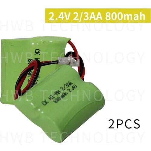 2 Pieces/lot Original New Ni-MH 2/3AA 2.4V 800mAh Ni-MH Rechargeable Battery Pack With Plugs For Cordless Phone Free Shipping