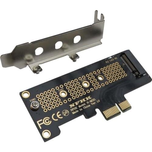 Half-height Bracket NVMe PCIe M.2 NGFF SSD to PCIe X1 Riser Card PCIe X1 to M.2