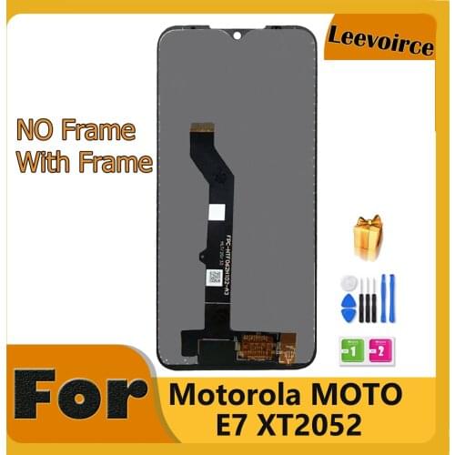 With Frame LCD For Motorola Moto E7 XT2052 XT2052-1 XT2052-3 LCD Display Touch Screen Digitizer Assembly For Moto E7 Screen