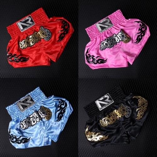 Muay Thai Shorts Women Competition Training MMA Fighting Short Pants Men Girls Boys Sanda Kick Boxing Suits Red White Pink Black