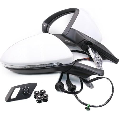For VW Golf 7 MK7 VI Mirror With WITHE Cover AUTO folding electric folding Mirror Switch GLASSES Cover