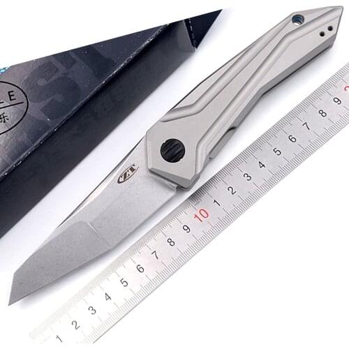 JUFULE OEM ZT0055 GTC S35VN Blade titanium Handle Ball Bearing flipper Outdoor Camp Hunting Tool Folding dinner kitchen knife