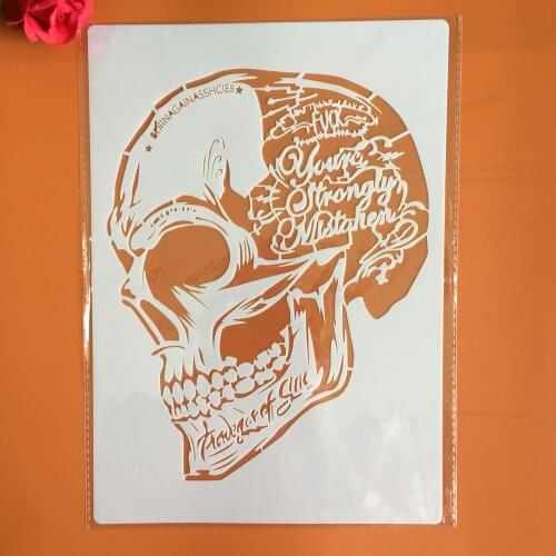 A4 29 *21cm skull DIY Stencils Wall Painting Scrapbook Coloring Embossing Album Decorative Paper Card Template,wall