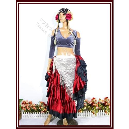 Velvet Fat Chance Tribal Choli Belly Dance Drop Long Sleeve Top Tribal Dance FA65