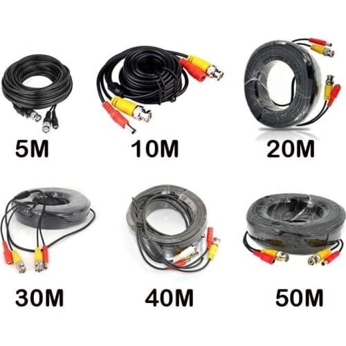 5M/10M/20M/30M/40M/50M CCTV DVR Camera Recorder Video Cable DC Power Security Surveillance BNC Cable