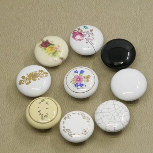 Vintage Furniture Knobs Ceramic Colorful Handpainted Vintage Ceramic Pull Handle Door Knobs for Cabinet Cupboard Wardrobe Drawer