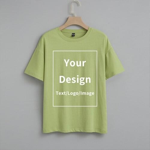 Your Own Design Custom T Shirt Korean Harajuku Women T Shirt Lady Logo Pattern Tshirt Casual White Tops Short Sleeve Tee 8 Color