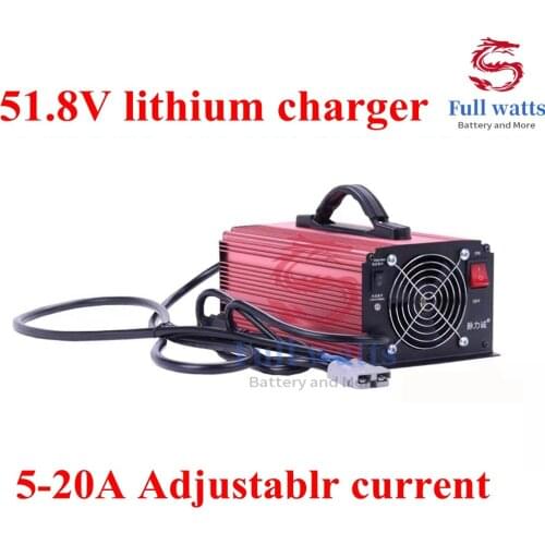 14S 51.8V 25A charger Li ion battery 5A 6A 8A 9A 10A 12A 15A 20A Adjustable current smart charger 58.8V lithium lead acid