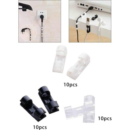 20pcs Cable Clips Organizer Holder Buckle Data Line Finishing Management