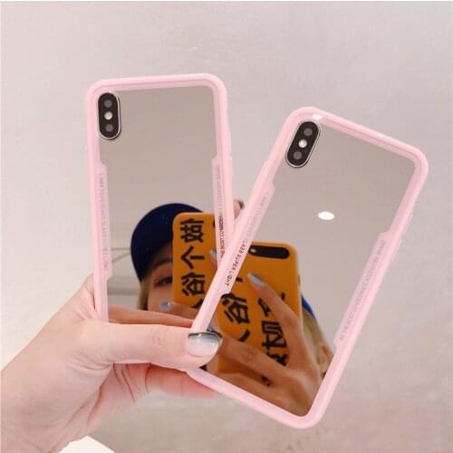 Mirror TPU Makeup Case for Iphone 12 11 Pro XS MAX XR X 7 8 6s 6 Plus Shockproof Fundas Pink Soft Silicon Back Cover Phone Cases
