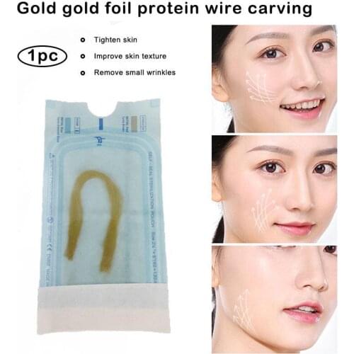 1 bags 12 lines Gold Carved Protein Line Enhances Facial Firming And Improves Relaxation And Fades Fine Lines Crows Feet