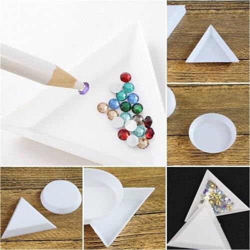 10Pcs Round Nail Rhinestones Beads Crystal Nails Art Sorting Trays For Stones Nail Art Decorations Nails Accessories Ornaments