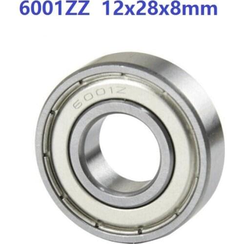 1000pcs/lot 6001ZZ 6001Z 6001 ZZ Z 12x28x8 mm double shielded Deep Groove Ball bearing Mini Ball Bearings shaft 12*28*8mm