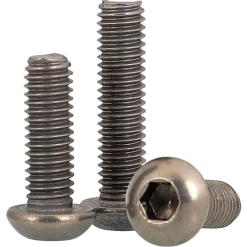 50pcs/lot M3*L Pure Titanium button head socket screw titanium alloy small screw GR2 ISO7380 M3*3/4/5/6-35/40/45/50 custom made