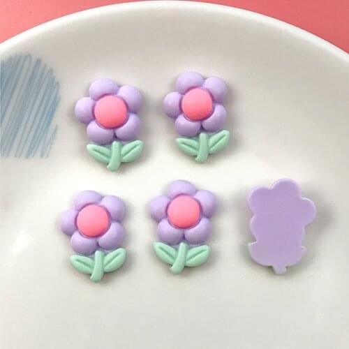 6Pcs 16*22mm 5colors Small Flower Charms Diy Findings Resin Flower Charm Pendant Earring Accessories Jewelry Making Handmade