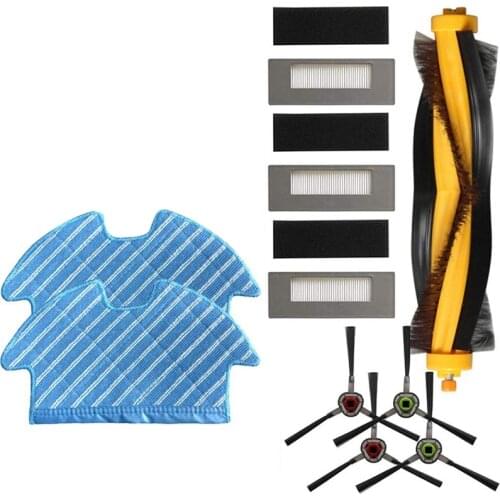 AD-4X Side Brushes+3X Filters for Ecovacs Deebot Ozmo 900 Filter Brush Mop Cloth Set Vacuum Cleaner Parts