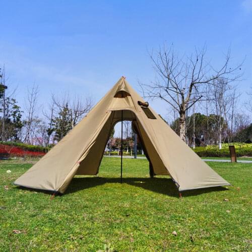 Large Pyramid Tent With A Chimney Hole 4-5 Person Ultralight Outdoor Camping Teepee Anti-wind Backpacking Tent Awnings Shelter
