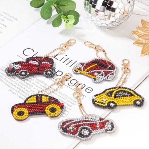 5PCS Diamond Painting Keychain Christmas Gift Diy Full Drill 5D Diamond Mosaic Cross Stitch Woman Girl Jewelry Keyring Ornament