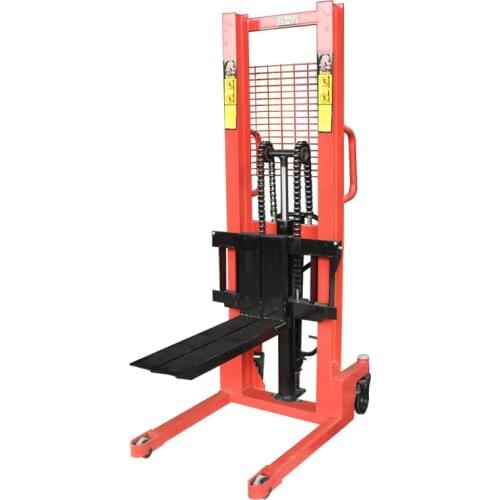 C-steel 1 Ton/2Ton manual stacker hydraulic lift truck foot lift forklift