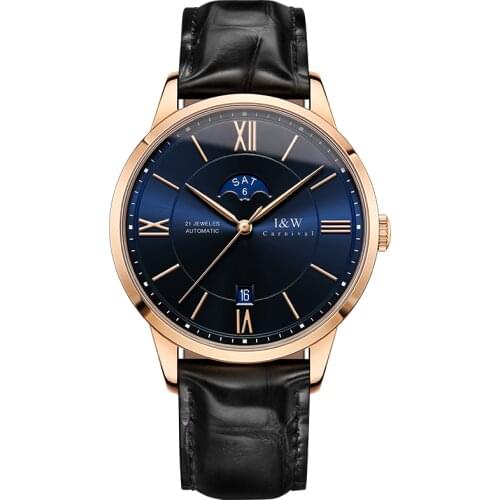 Reloj hombre CARNIVAL MIYOTA Movement Mechanical Watch Men Automatic Moon Phase Calendar Waterproof Sapphire Mirror Watches Mens