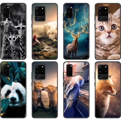 Black tpu Case For Samsung galaxy S20 /S20 PLUS/S20 ultra/S20+ /S20FE back cover funy Animal cartoon Coque