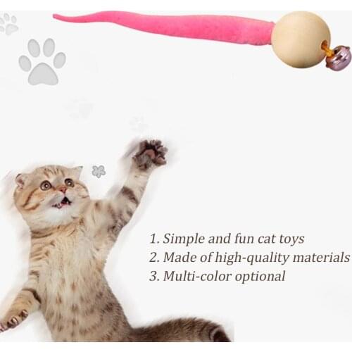 Wiggly Wooden Balls Cat Bell Sound Pet Chewing Toy Caterpillar Shape Toys Snake Tail Cat Toy Kitten Bite Cat Playing Accessories