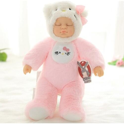 Baby Sleeping Doll Plush Kitty Simulation Baby Dolls Kids Playmate Plush Animal Toy Sheep Children Birthday Gift Stuffed Toys