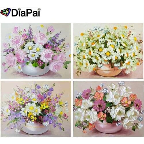 DIAPAI 100% Full Square/Round Drill 5D DIY Diamond Painting "Daisy flower landscape " 3D Embroidery Cross Stitch Home Decor