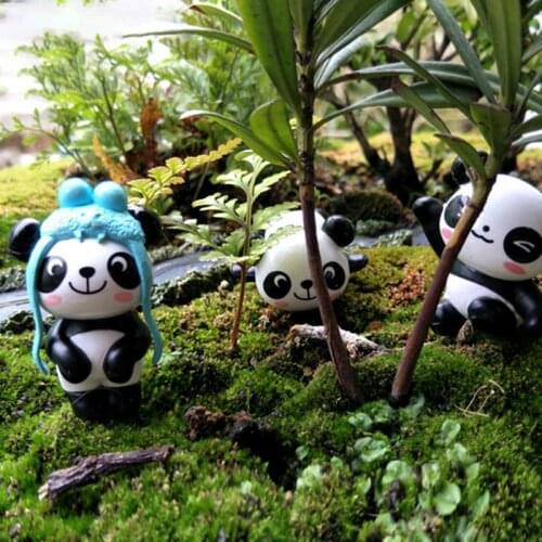 1pc Cute China Giant Panda Figurines Miniatures Mini DIY Ornament Fairy Garden Home Decoration Microscopic Plate Landscape