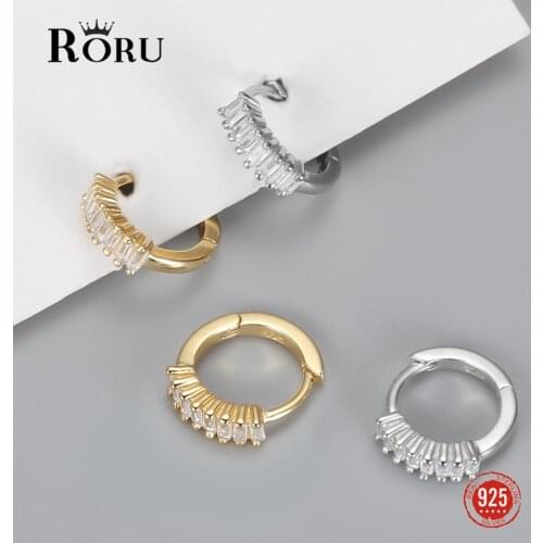 Hot Sale 925 Sterling Silver Earring Gold Color Small Circle Hoop Earrings For Women Birthday Simple Noble Jewelry Gift NO.14